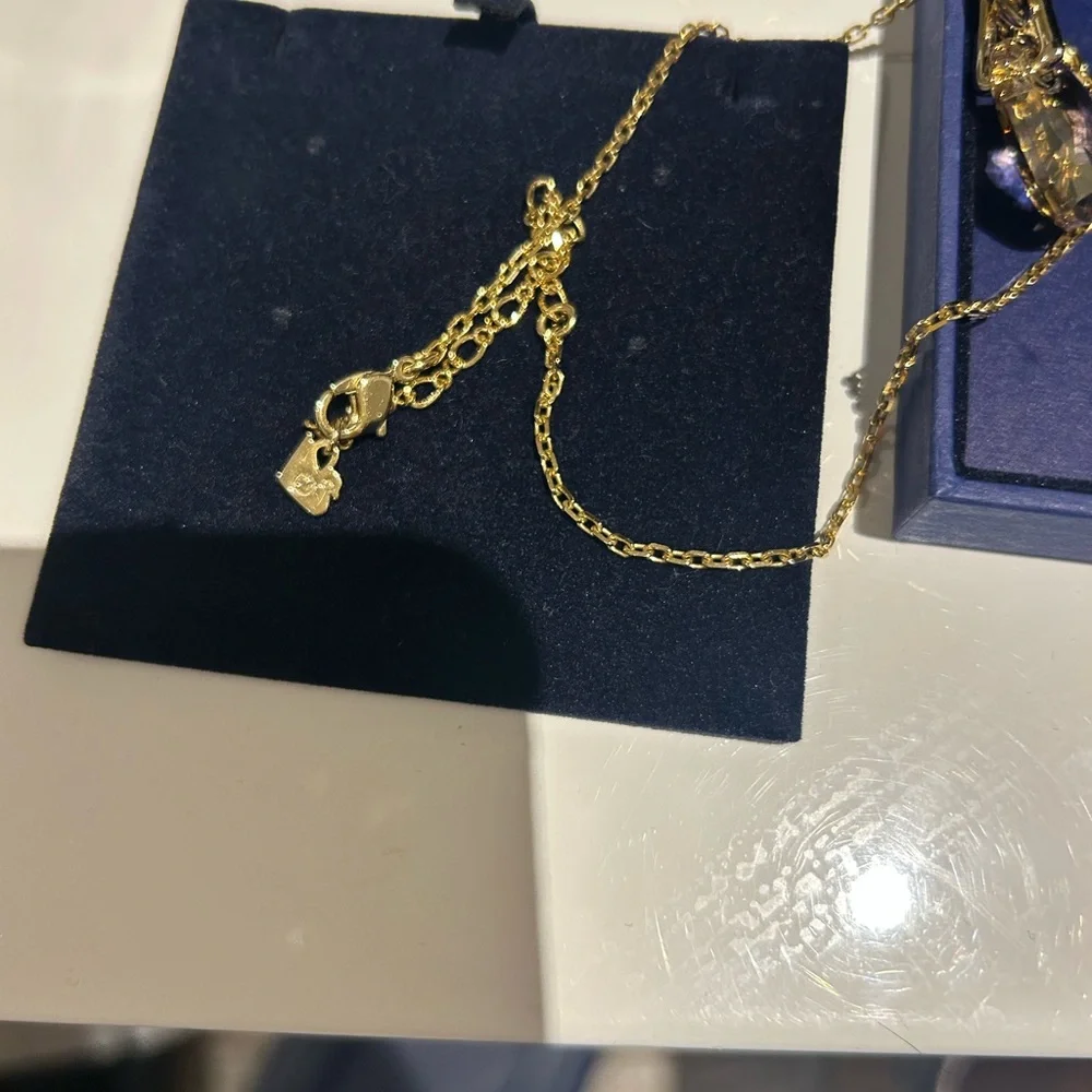 Swarovski Gold-Tone Teardrop Necklace - Picture 4 of 6